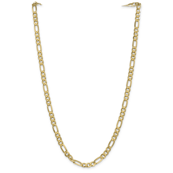 14k 6.25mm Flat Figaro Chain (Weight: 30.33 Grams, Length: 26 Inches)