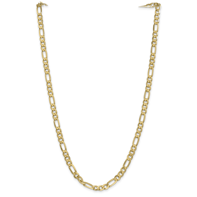 14k 6.25mm Flat Figaro Chain (Weight: 30.33 Grams, Length: 26 Inches)