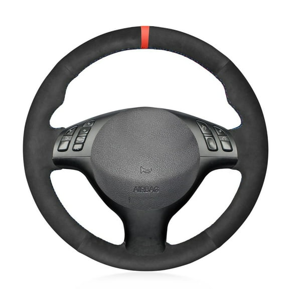 Loncky Black Suede Auto Custom Steering Wheel Covers for BMW E46 E39 330i 330Ci 525i 530i 540i M3 2001 2012 2003