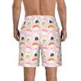 thumbnail image 3 of KLL Cute Sushi (2) Men's Casual Summer Beach Shorts Hawaiian Shorts with Pockets-Medium, 3 of 5