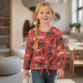 thumbnail image 4 of DISNIMO Christmas Deer Tree Printed Girls' Long Sleeve Tops Kids Casual Tunic Top Tie Front Loose Fits Blouse Soft Crewneck Pullover Shirts, 4 of 8