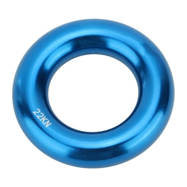 Aluminum Rappel Ring, High Strength Rock Climbing Connection Ring for Arborist, Rescue, Slackline, with Round Design for Simplified Connection and Even Force Distribution, Blue,