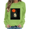 thumbnail image 2 of VKOYWKM Spooky Halloween Sweatshirt for Women Ghost Pumpkin Graphic Oversized Sweatshirt Crew Neck Long Sleeve Casual Fall Sweatshirt Holiday Party Pullover, 2 of 6