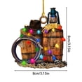 thumbnail image 4 of YAOMOBB Christmas Tree Decoration Creative Cowboy Themed Hat Xmas Tree Pendant Wild West Car Rear View Mirror Hanging, 4 of 7