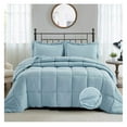 thumbnail image 7 of saney Pre Washed Down Alternative Comforter Set - Reversible Chic Quilt Design - Box Stitched with 4 Corner Tabs - Lightweight for All Season - Blue Duvet Comforter with 2 Pillow Shams, 7 of 7