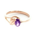 thumbnail image 2 of Galaxy Gold 14K Rose Gold 0.46 Carat Natural Amethyst and Genuine Diamond Ring - February Birthstone - Peace & Wisdom - Sizes 5.5 to 11 - Fine Jewelry for Women, 2 of 3