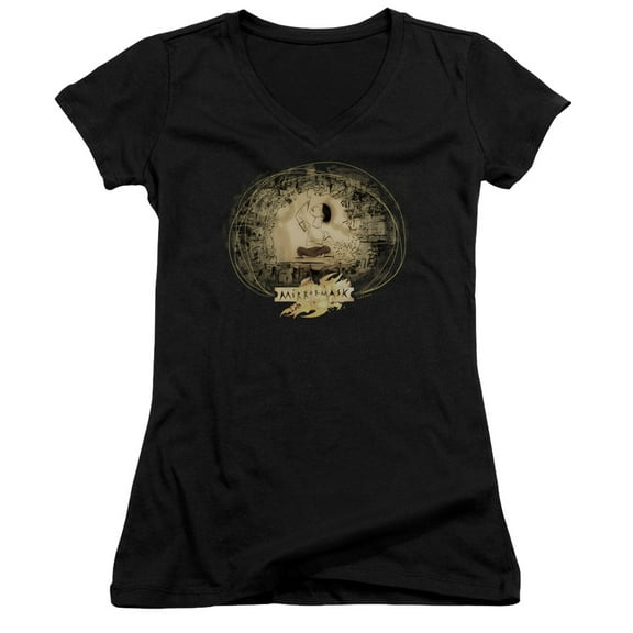 Mirrormask Sketch Junior Women's V-Neck T-Shirt Black