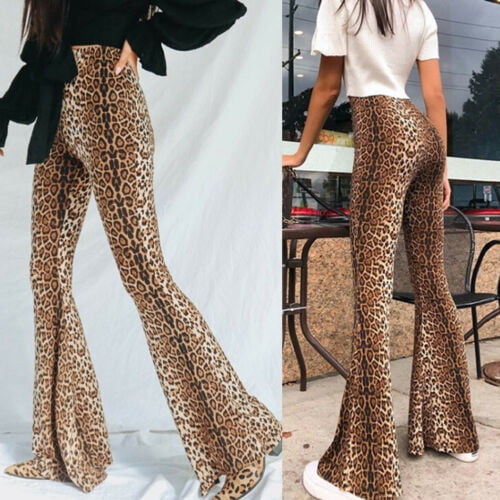 flared pants leopard