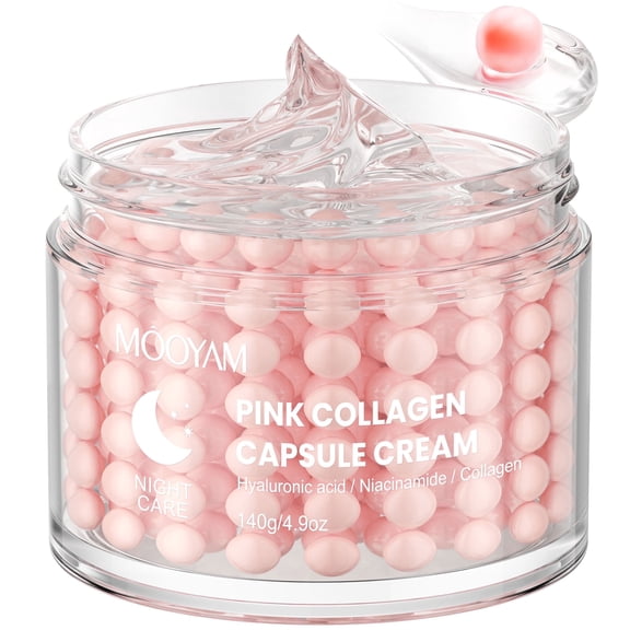 Mooyam Pink Collagen Capsule Cream, Face Moisturizer Lightweight Moisturizing Cream , Niacinamide for Uneven Skin Tone Glow hydration 140g