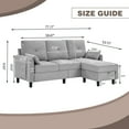 thumbnail image 6 of Pingliang Home Convertible Sectional Sofa L Shaped Sofa Modern Fabric 3 Seat Couch with Reversible Storage Ottoman and Side Storage Pocket for Living Room Office Apartment Studio, 6 of 10