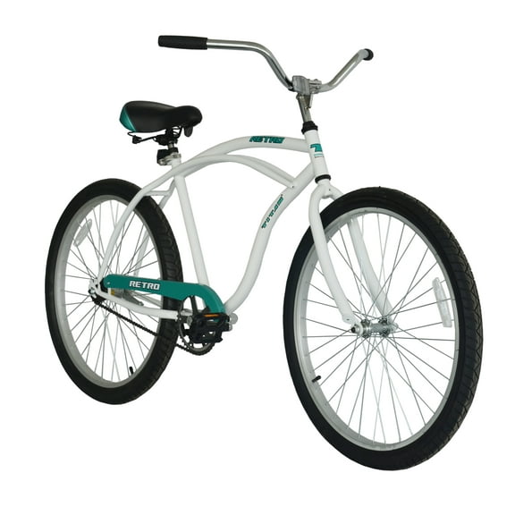 TITAN Retro Beach Cruiser Bicycle for Men Women with 19 Inch Steel Frame, Wide Bike Seat & Adjustable Handlebars