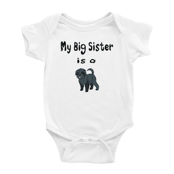 My Big Sister Is A Affenpinscher Dog Funny Baby Bodysuit Boy Girl Unisex