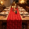 thumbnail image 3 of 72x13Inch Sequined Glitter Tablecloth,Christmas Party Iridescence Shining Table Cloth, Fabric Spark Decor For Birthday Holiday Christmas Party Decoration (Red), 3 of 8
