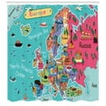 thumbnail image 3 of Ambesonne Map Shower Curtain, Cartoon Europe Map Landmark, 69"Wx70"L, Multicolor, 3 of 3
