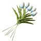 thumbnail image 5 of Mini flor artificial oficina en casa decoración floral fiesta de boda decorativa PU flor falsa, azul cian 5 piezas seitruly ZHF0582-12B, 5 of 6