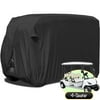 Waterproof Superior Black Golf Cart Cover Covers Club Car, EZGO, Yamaha, Fits Most Four-Person Golf Carts