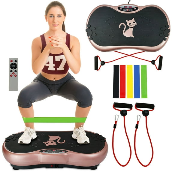Vibration Plate Exercise Machine with Remote and resistance Bands for Shaping, Recovery, Weight Loss, ABS & Fit Massage