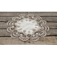 thumbnail image 2 of Cocoa Earth Tone and White Jacquard Placemat / Doily (14" x 21" / 15" Round), 2 of 4