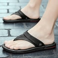 thumbnail image 4 of CPNG Men Flip Flops Leather Open Toe Thong Sandals Fashion Comfy Orthopedic Sandals Slip-on Indoor Outdoor Beach Flip-Flop Sandals Toe Corrector Slippers, 4 of 6