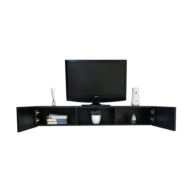 Repisa FLOTANTE DECOMOBIL para TV Minimalista Negro Mate