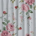 thumbnail image 5 of Creowell Watercolor Vintage Floral Shower Curtain, Blush Pink Peach Rose Blossom,Polyester Fabric Valentines Day Bathroom Decor Set with Hooks 69x72, 5 of 7