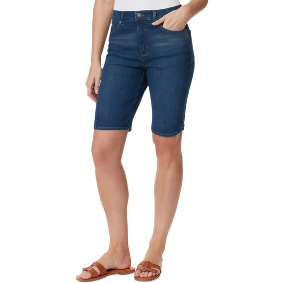 Gloria Vanderbilt Womens Knee-Length Dark Wash Bermuda Shorts
