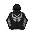 thumbnail image 2 of KOMOO Women Full Zipper Hooded Coat Oversized Halloween Butterfly Skeleton Long Sleeve Zip Up Hoodies Pockets Sweatshirt Jackets, 2 of 3