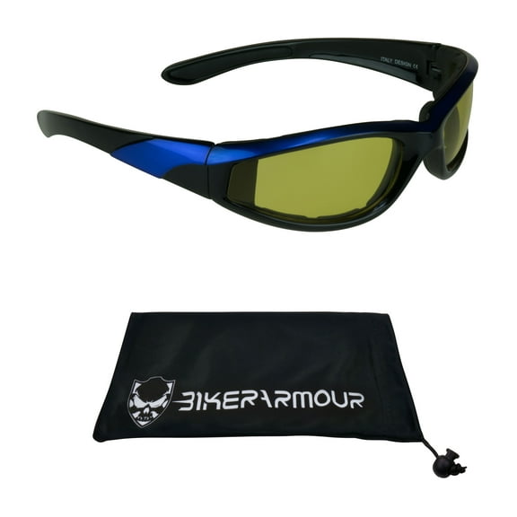 Motorcycle Night Riding Safety Glasses with Yellow Lenses for Men and Women.
