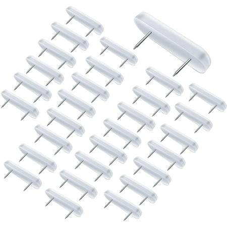 30 Pieces Bed Skirt Pins Bed Skirt Holding Pins Bed Skirt Pins or Holders Furniture Chair Leg Pins Nails Holding Pins Plastic Head Double Pins for Upholstery, Slipcovers and Bedskirts