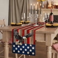 thumbnail image 2 of American Flag Short Table Runner 48 Inches Long, Eagle Blue Red USA Flag Retro Cotton Linen Table Runners Dresser Scarves, Fabric Tabletop Scarf Furniture Cover for Home Dinner Party Decor 13"x48", 2 of 8