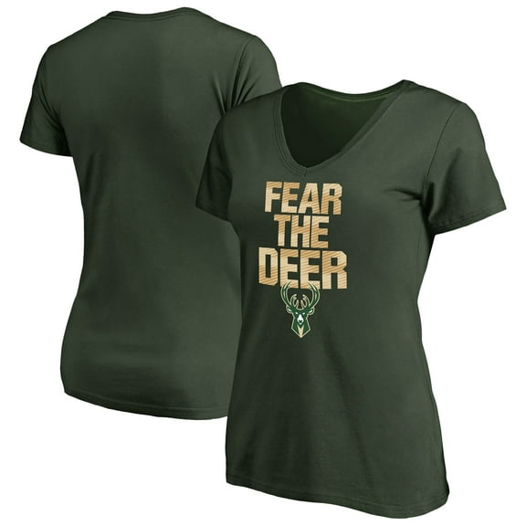 Women's Green Milwaukee Bucks Mantra V-Neck T-Shirt