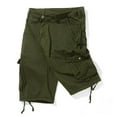 thumbnail image 4 of MIXUE Mens Shorts Summer Solid Color Plus Size Cargo Outdoor Sports 5 Pocket Mid Length Hiking Work Mens Workout Shorts Daily-Wear,Green,35, 4 of 5