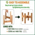 thumbnail image 5 of Dog Bowl Stand - Raise, Elevate Bowls to 9-inch High - Adjustable, Fits 6 up to 8-inch Medium Dog Food/Water Feeders, Dishes and Fountains - Durable Bamboo, 5 of 8