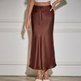 thumbnail image 4 of VUPSGEZ Knit Maxi Skirt Women'S Long Skirt High Waisted Drawstring Solid Color Skirt Women'S Cotton Eyelet Midi Skirt(Coffee,XL), 4 of 8