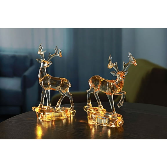 Icy Giftware LED Lighted Reindeer Christmas Figurine Decorations - 8" - Set of 2
