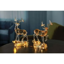 Icy Giftware LED Lighted Reindeer Christmas Figurine Decorations - 8" - Set of 2