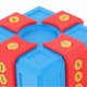 thumbnail image 4 of Boîte cadeau amusante imprimée en 3D avec vis, idéale pour ranger jouets et décorations de Noël, bleu et rouge, 4 of 4