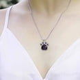 thumbnail image 2 of Maya's Grace Birthstone Paw Print Pendant Necklace, Rhinestone Gemstone, Pendant Necklace for Women - February, 2 of 9