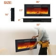 thumbnail image 3 of Historyli 36 inch Electric Fireplace with 120V/750W/1500W Two Heat Settings,Wall Recessed and Wall Mounted,Adjustable 12 Flame Colors,Remote Control,Timer,and Touch Screen,Black, 3 of 8