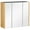 Grey, variant on kleankin Bathroom Cabinet Wall Mounted Mirror Cabinet with 3 Doors