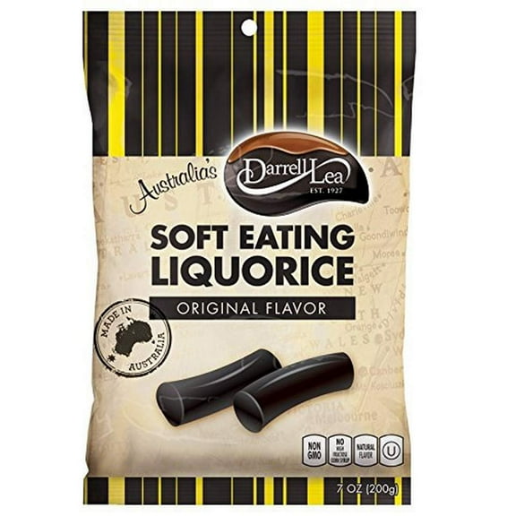 Darrell Lea Original (Black) Soft Eating Liquorice, 7-Ounce Bags (Pack of 8)