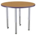 thumbnail image 6 of ECR4Kids 36in Round Contour Thermo-Fused Adjustable Activity Table Oak/Eggplant/Silver - Super Leg, 6 of 8