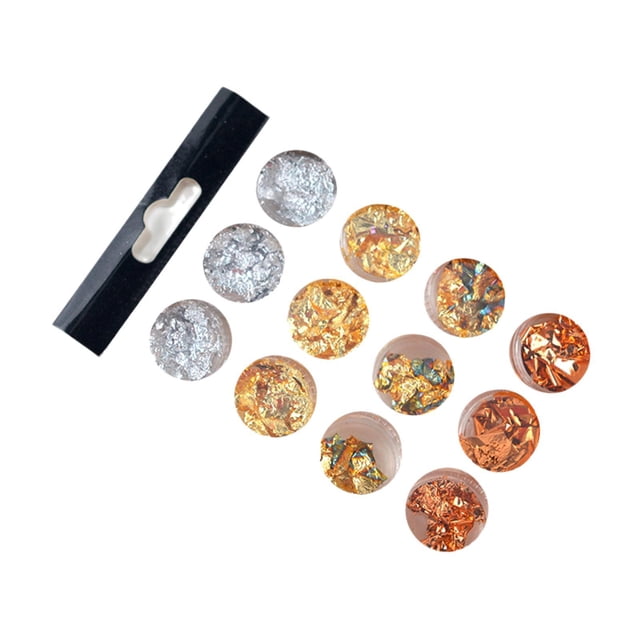 Copos de lámina dorada para resina, prácticos copos de lámina brillante para decoración DIY, lentejuelas brillantes 4 colores