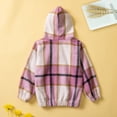 thumbnail image 4 of Coerni Toddler Boys Girls Long Sleeve Plaid Prints Hooded Pullover T Shirt Sweatshirt Tops With Pocket 5t Hoodie, 4 of 7