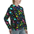 thumbnail image 6 of Xecao Geometric 1980s Styled Pattern Hoodies for Women Sweatshirts Long Sleeve Sweatshirts Pullover Outfits with Pocket-Medium, 6 of 7