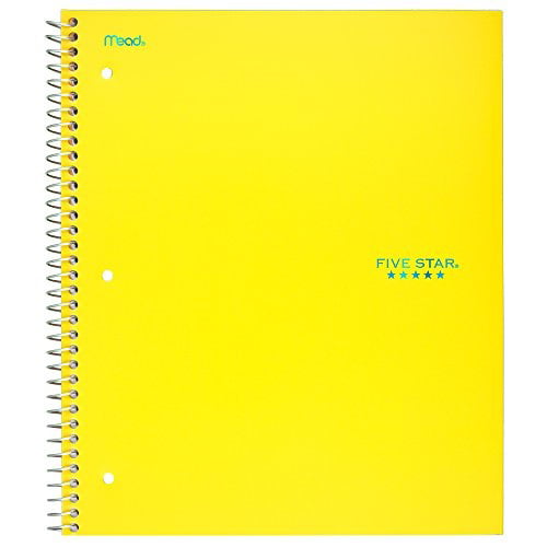 Teal 100 Sheets 1 Subject - 1 11 x 8-1/2 Five Star Spiral Notebook 06190AA4 Graph Ruled Paper 