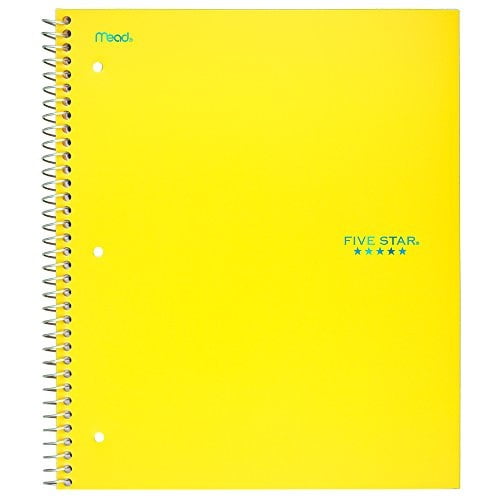 Five Star Spiral Notebook, 1 Subject, Graph Ruled Paper, 100 Sheets, 11