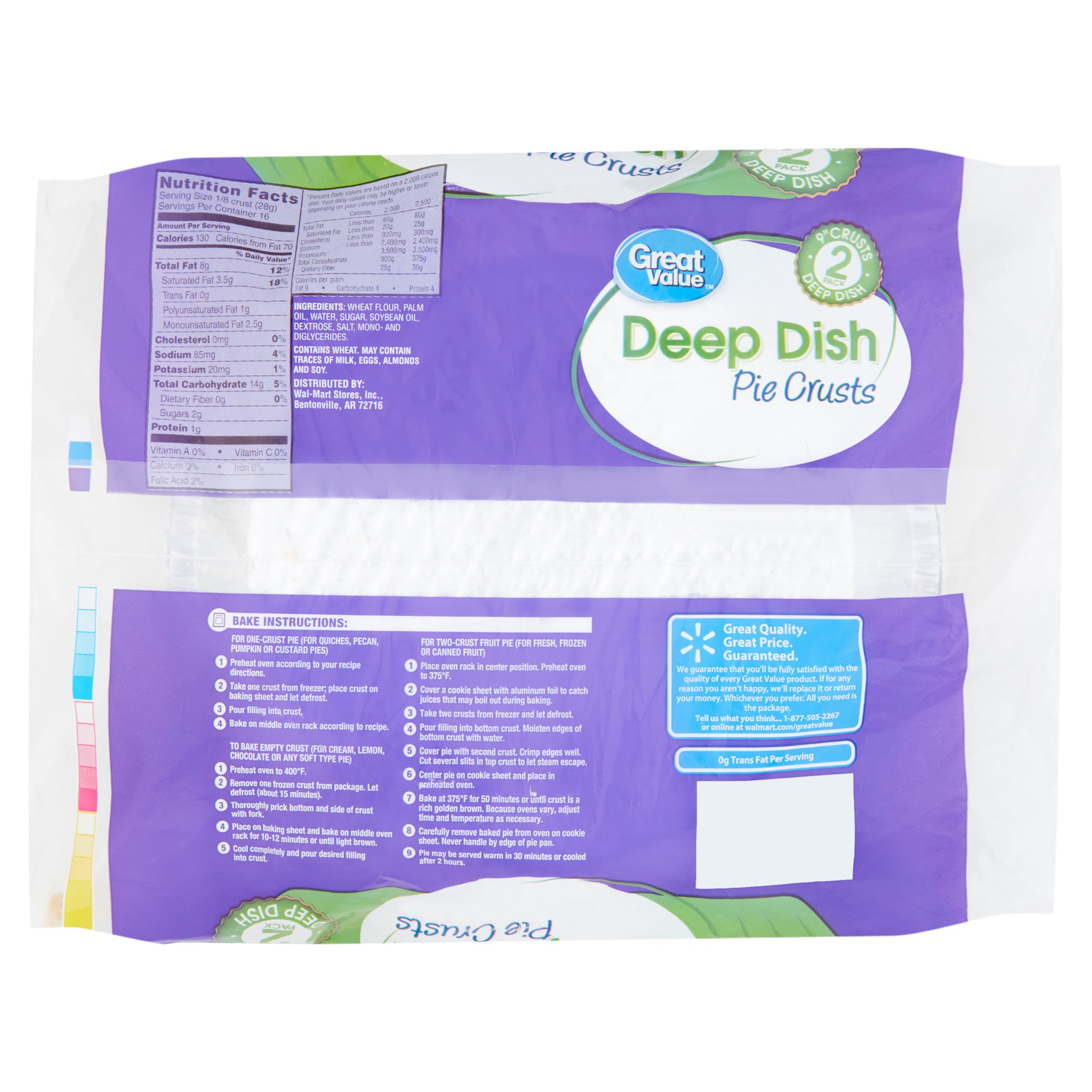 Great Value Pie Crust Nutrition Runners High Nutrition