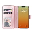 thumbnail image 4 of For Iphone 15 Pro Max 9 Card Slots Zipper Wallet Bag Leather Phone Case(Rose,iPhone 12, 4 of 7