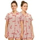 thumbnail image 3 of HITIME Pijama Navideña para Mujer de Seda de Leche Talla 2XL, Conjunto de Short y Playera, Tela Ultra Suave y Transpirable, Comodidad de Lujo para Dormir o Lounge, 3 of 8